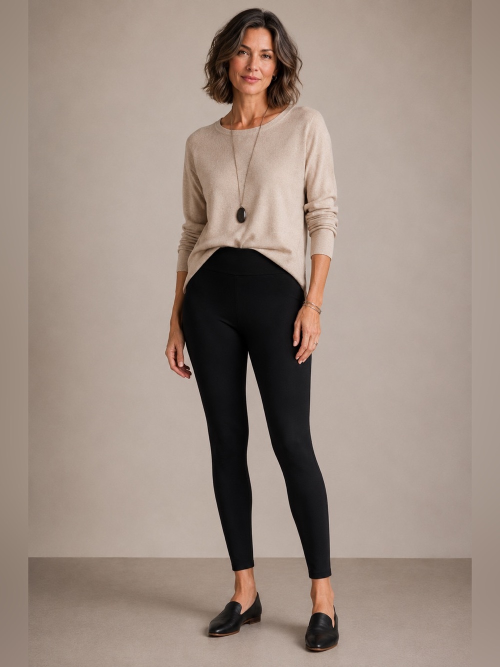 J Jill Ponte Pants Black Pull On Stretch Knit Petite MP LP Fit Cropped Trousers